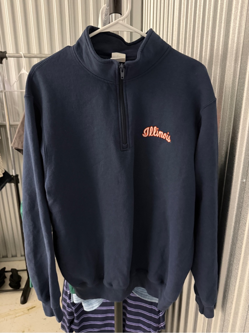 Navy Illinois Quarter-Zip Pullover Sweatshirt